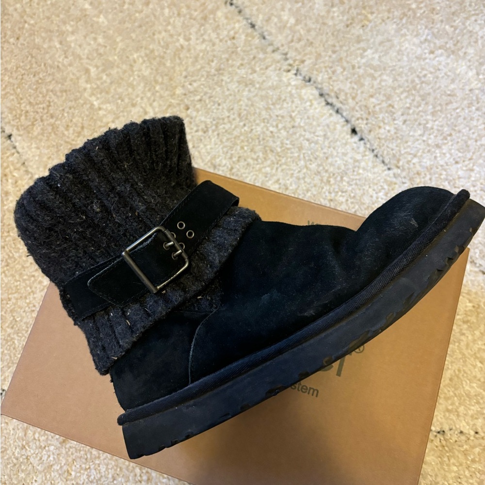 Black UGG Boots with Sweater Top - Picture 3 of 7